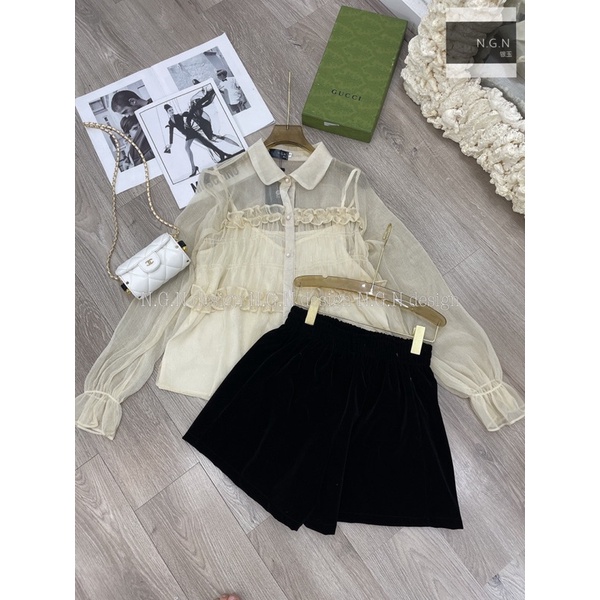 Set áo bèo quần phồng siêu xinh