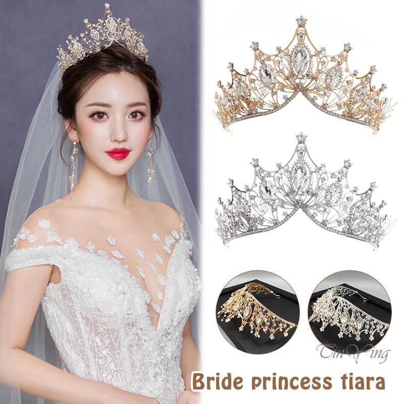 GETNOIVAS Vương Miện Hợp Kim Đính Kim Cương Giả Đơn Giản Cho Cô Dâu