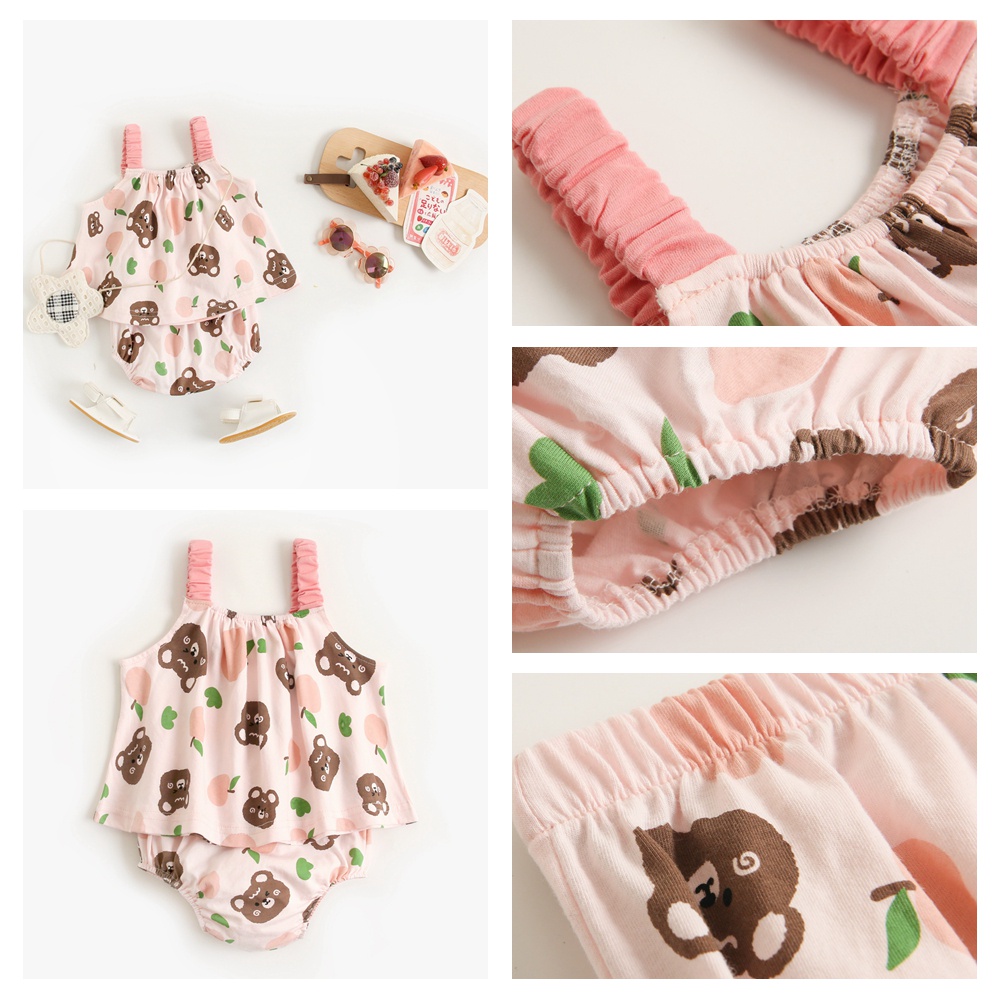 Bộ quần áo SANLUTOZ cho bé sơ sinh/ bé gái hình bông hoa