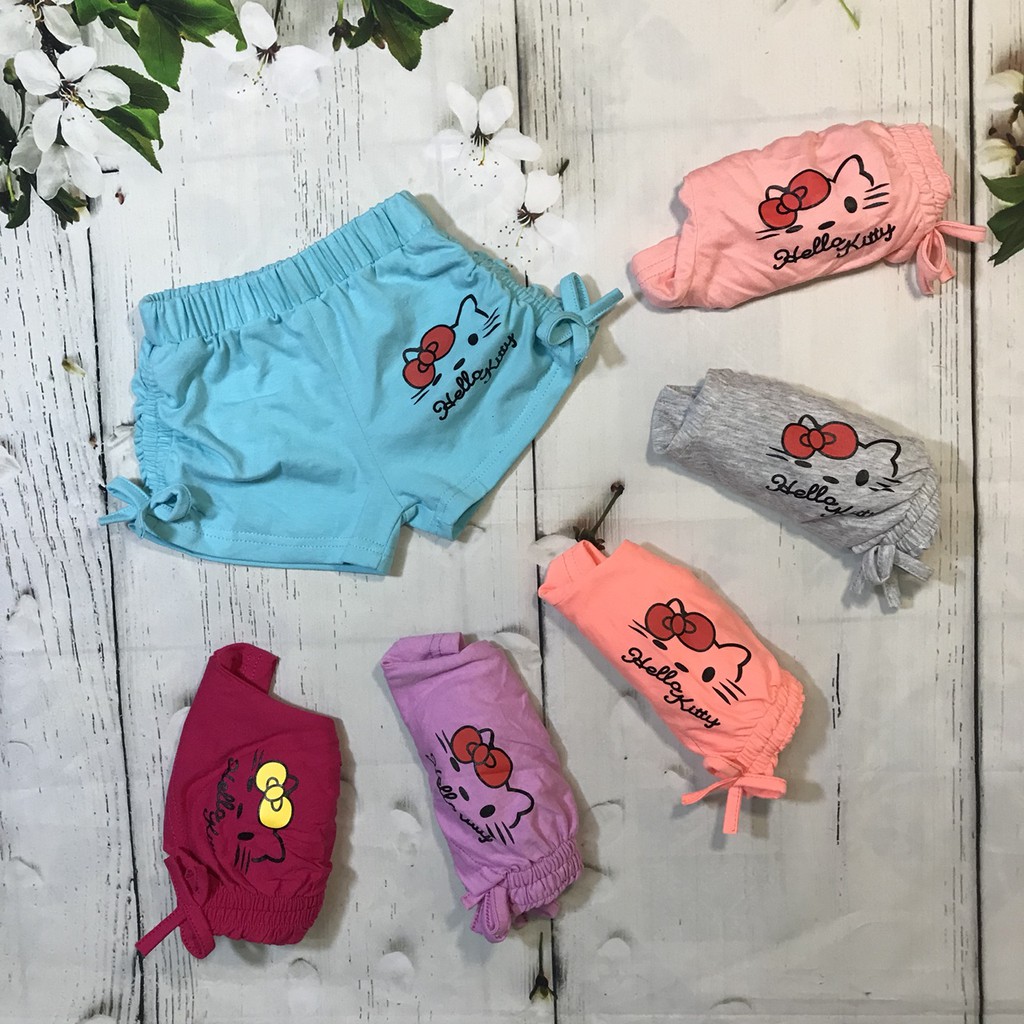 Quần đùi cotton rút dây 2 bên cho bé gái từ 10-40kg (1-13T) BGMH34