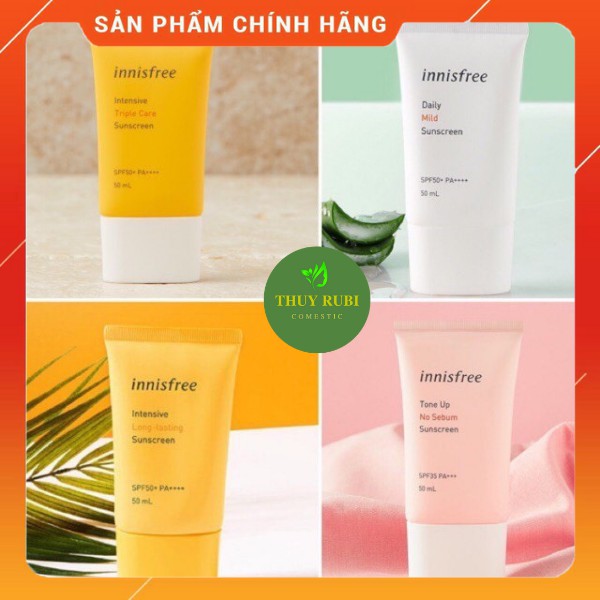 Kem chống nắng Innisfree Triple care SPF50 - PA+++ Daily Mild, Nosebum, Long Lasting