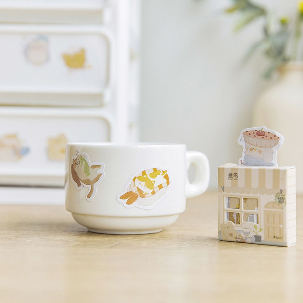 Hộp 45 miếng dán hình ngôi nhà trang trí sổ tay/ nhật ký dễ thương