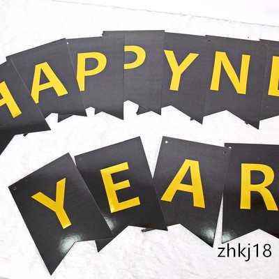 Dây treo trang trí tiệc năm mới 2022 hình chữ Happy New Year lấp lánh xinh xắn