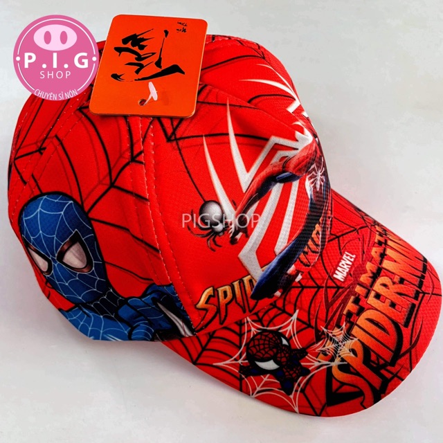 Nón kết Sipderman in full đỏ cho bé trai 2-6 tuổi