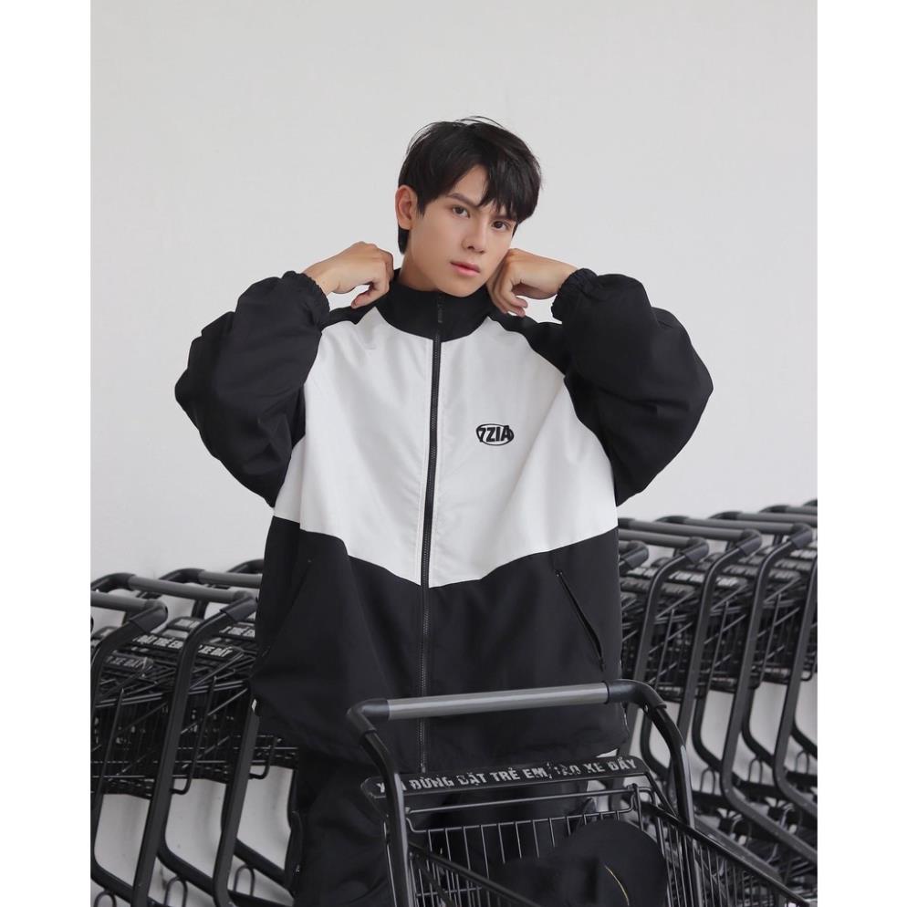 Áo khoác dù Jacket 7zia, TMS vải dù 2 lớp, logo 7zia thêu,dây rút eo, form ulzzang nam nữ phong cách.