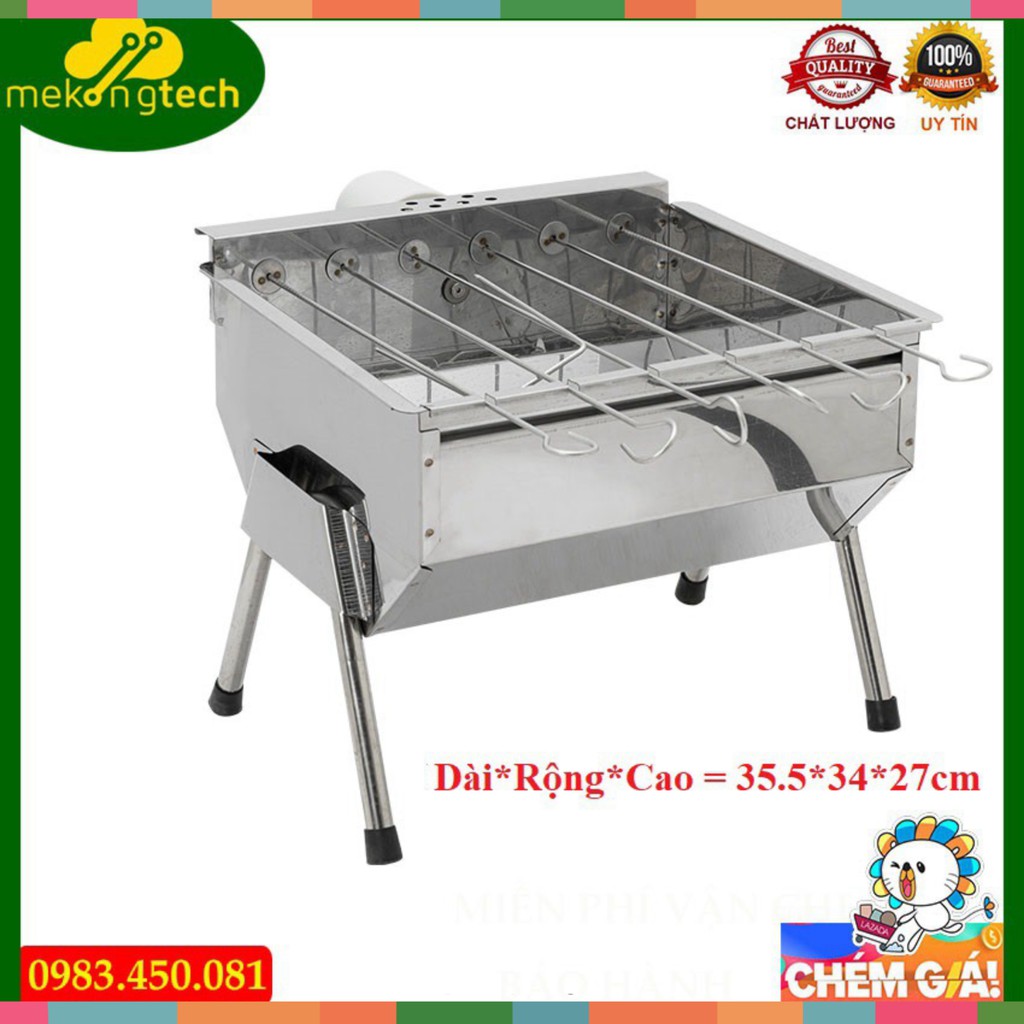 Lò nướng thịt bằng than TopV V5S, bếp nướng than hoa tự xoay, nướng than hoa inox, ngoài trời - Mekongtech1