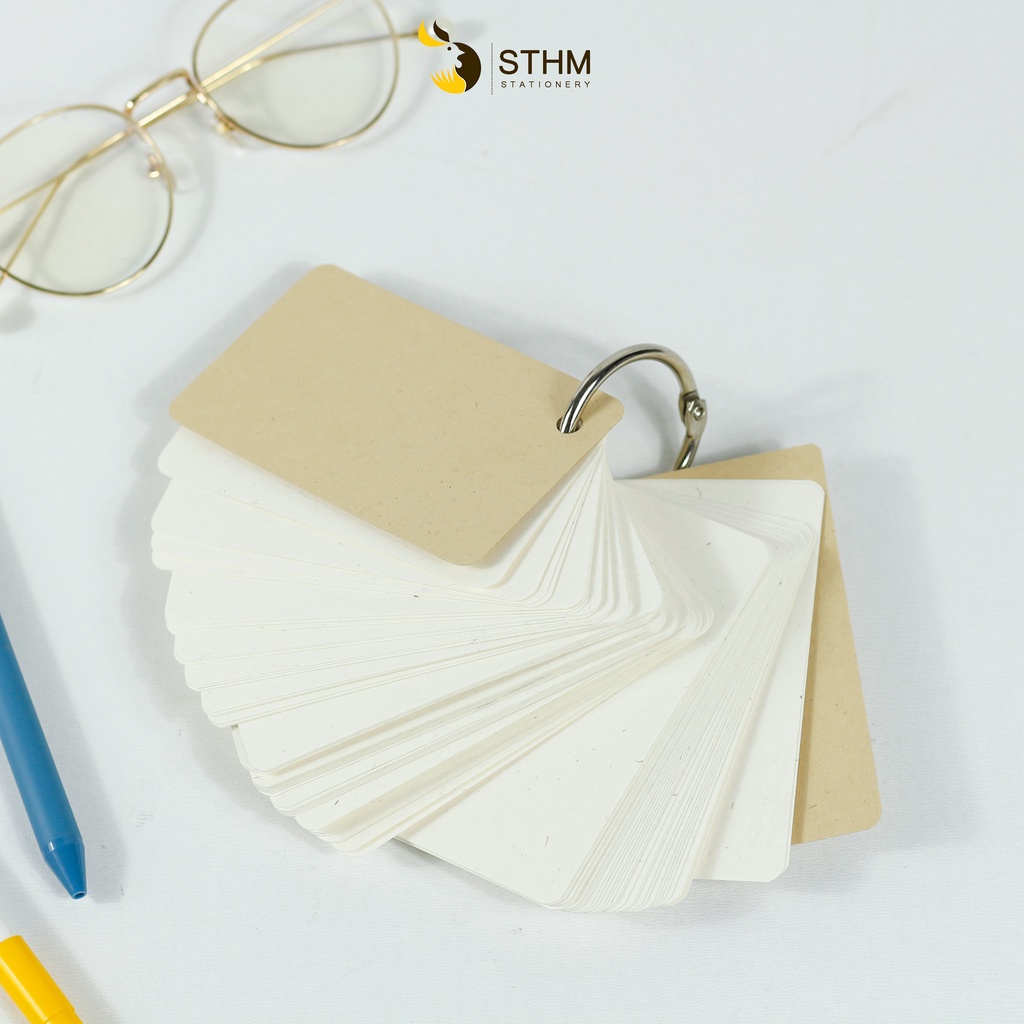 Flashcards - 100 tờ giấy mỹ thuật 220gsm - Thẻ học từng vựng - STHM stationery