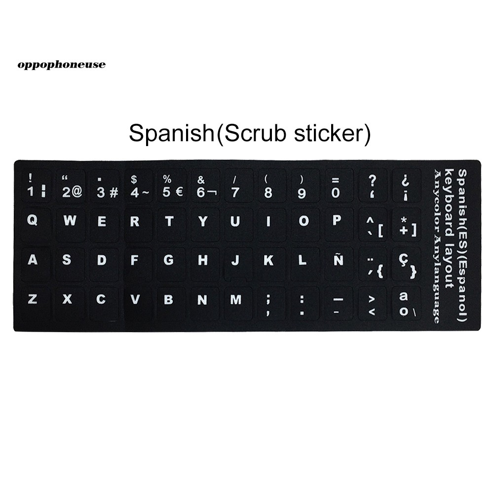 【OPHE】Russian Spanish English French Letters PC Laptop Computer Keyboard Stickers