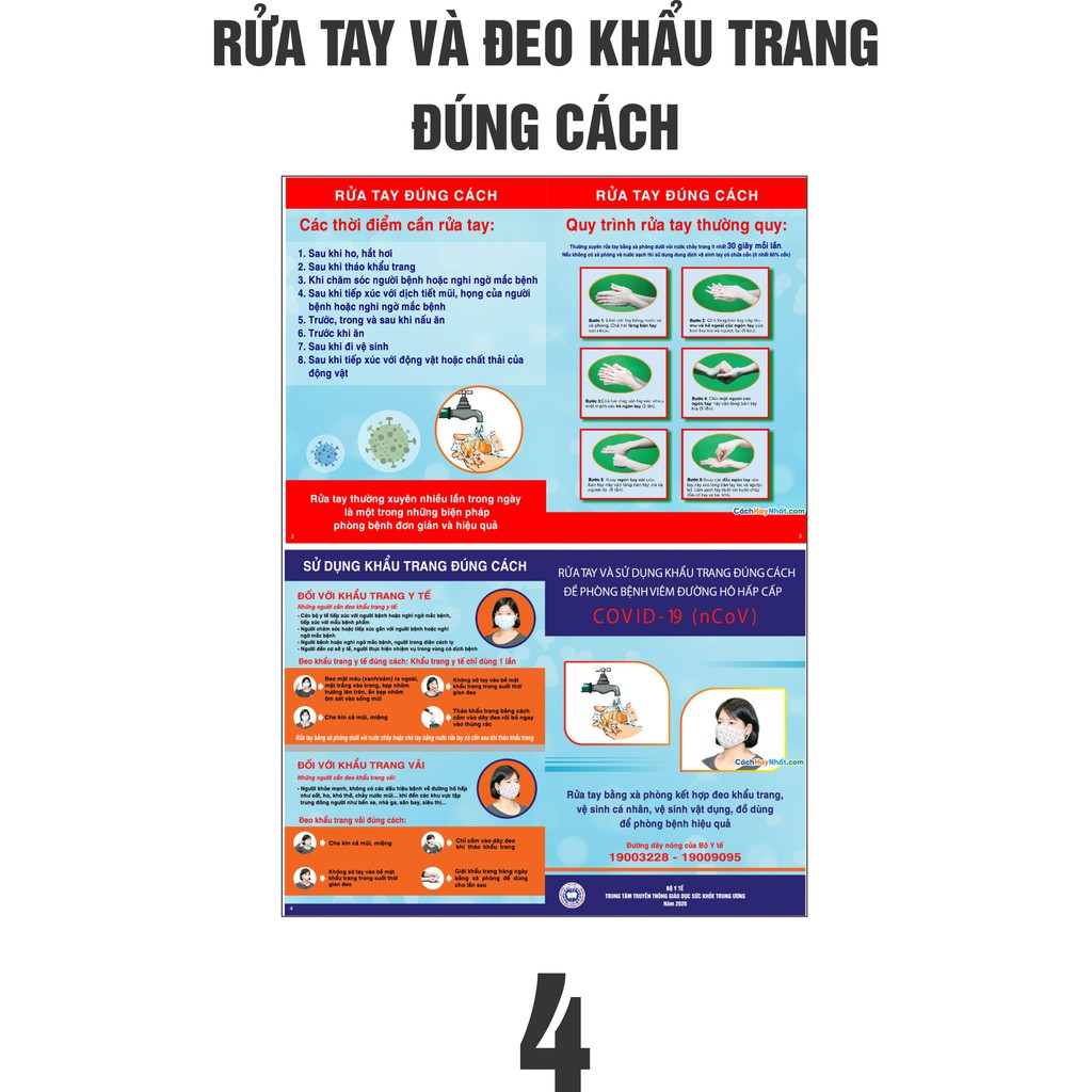 Poster áp phích chống dịch thông điệp 5k cho cửa hàng, xưởng, nhà máy...