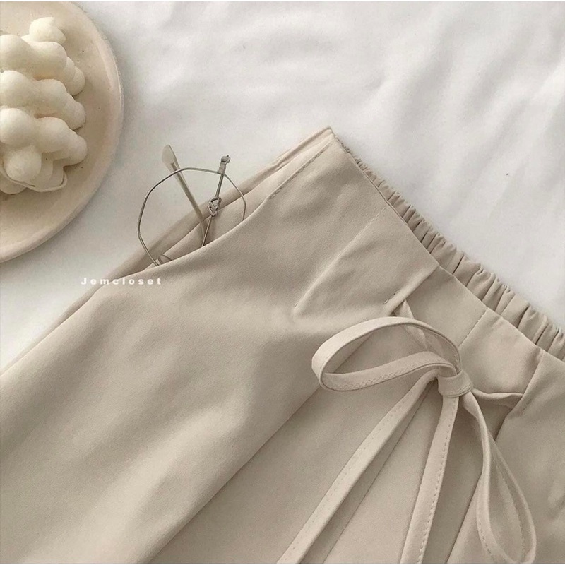 [Mã FAMARAL1 giảm 10K đơn 50K] Quần cullot ống rộng vintage phong cách Hàn Quốc bảng màu pastel Nhungkudo