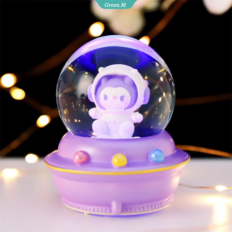 Quả Cầu Pha Lê Mini Màu Hồng Sanrioed Kawaii Hình Melody Cinnamoroll Làm Quà Tặng Sinh Nhật