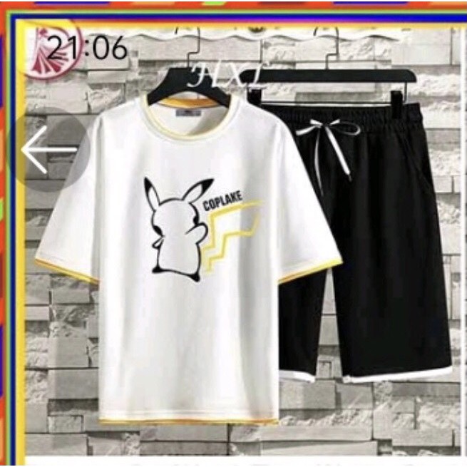 Đồ thể thao nam ,bồ đồ mặc ở nhà in hình PIKACHU phong cách trẻ trung