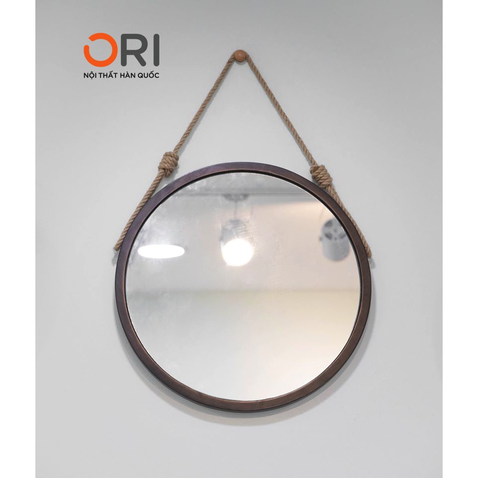 Gương Tròn Dây Thừng Khung Gỗ Size 60 - CIRCLE MIRROR D60 - ORI NỘI THẤT HÀN QUỐC