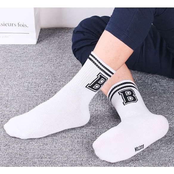 Vớ Tất cổ lửng Nam Nữ chữ cái đủ màu phong cách trẻ trung, năng động