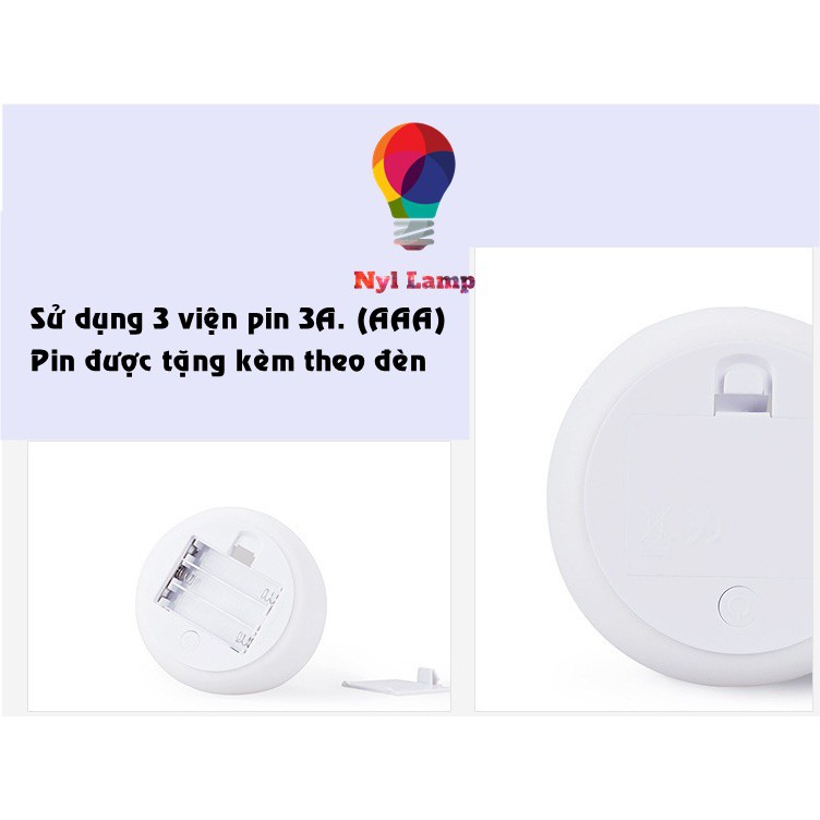 Đèn ngủ mèo silicon, Kèm pin sẵn