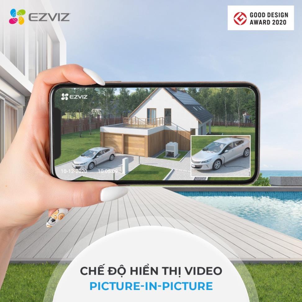 Camera Wifi  Không Dây ngoài trời quay quét ỐNG KÍNH KÉP EZVIZ C8PF full HD1080P - Đàm Thoại, Màu đêm, Xem 2 màn hình