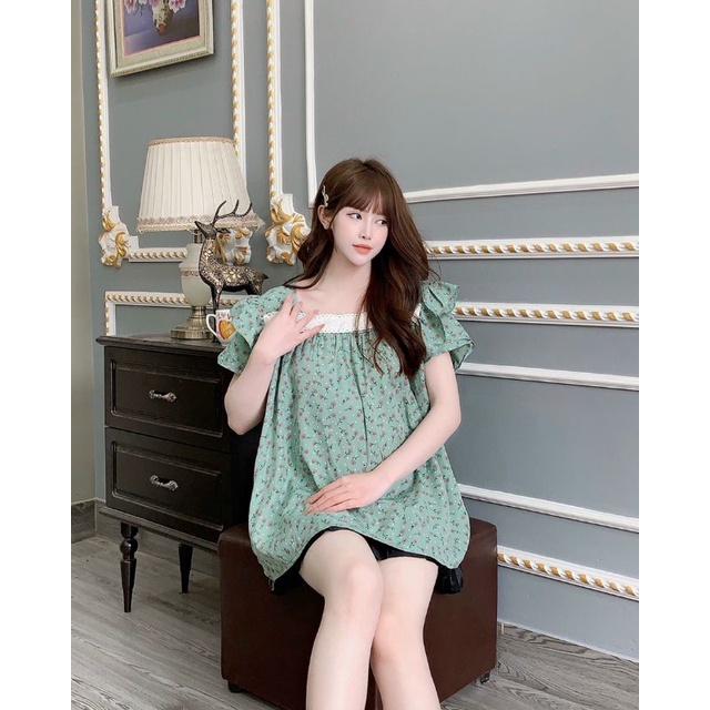 Áo bầu chất voan lụa cực xinh(kèm ảnh thật cận chất)