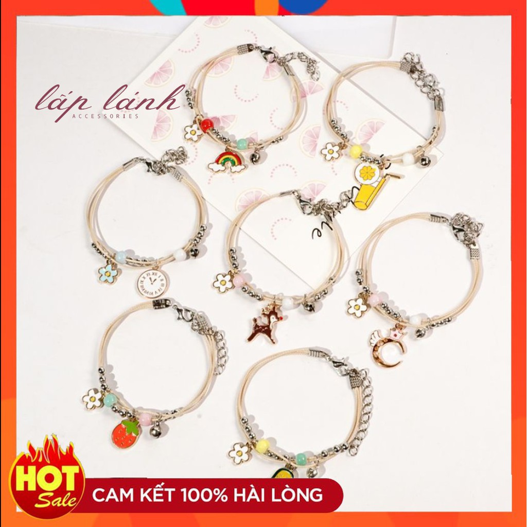 [Có sẵn] VÒNG TAY GỐM SỨ HANDMADE ĐÍNH CHARM DỄ THƯƠNG HÌNH TRÀ SỮA TRÀ CHANH QUẢ DỨA BÌNH SỮA NHẬT BẢN VT04