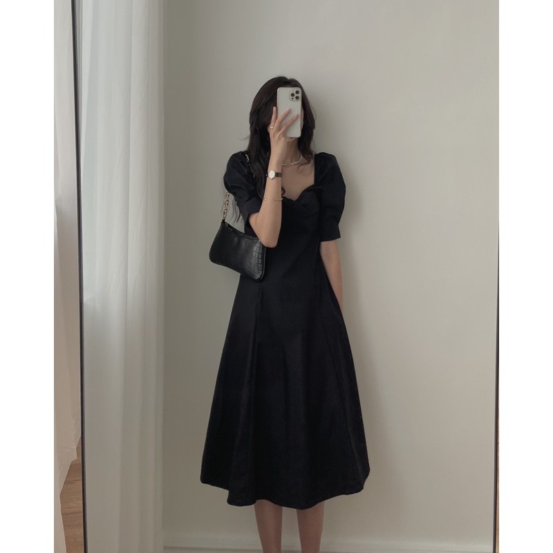 [Mã SKAMFA06 giảm 10% tối đa 50K đơn 0Đ] Váy vai bồng nơ ngực 594 | BigBuy360 - bigbuy360.vn