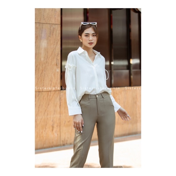 SISTERSISTER - Áo sơ mi thắt nơ tay Ashley