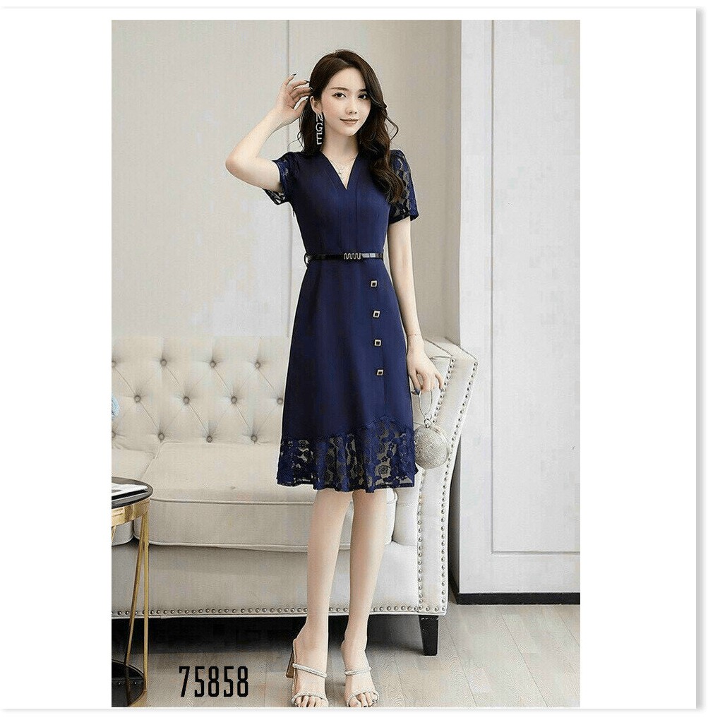 ĐẦM VOAN LỤA ÔM NỮ SIÊU XINH KÈM NỊT TÔN DÁNG CHO QUÝ CÔ KHANH AN STORE