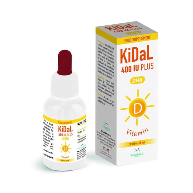 Kidal 400 IU Plus.Bổ Sung Vitamin D3,DHA Giúp Hấp Thu Canxi,Phát Triển Trí Não