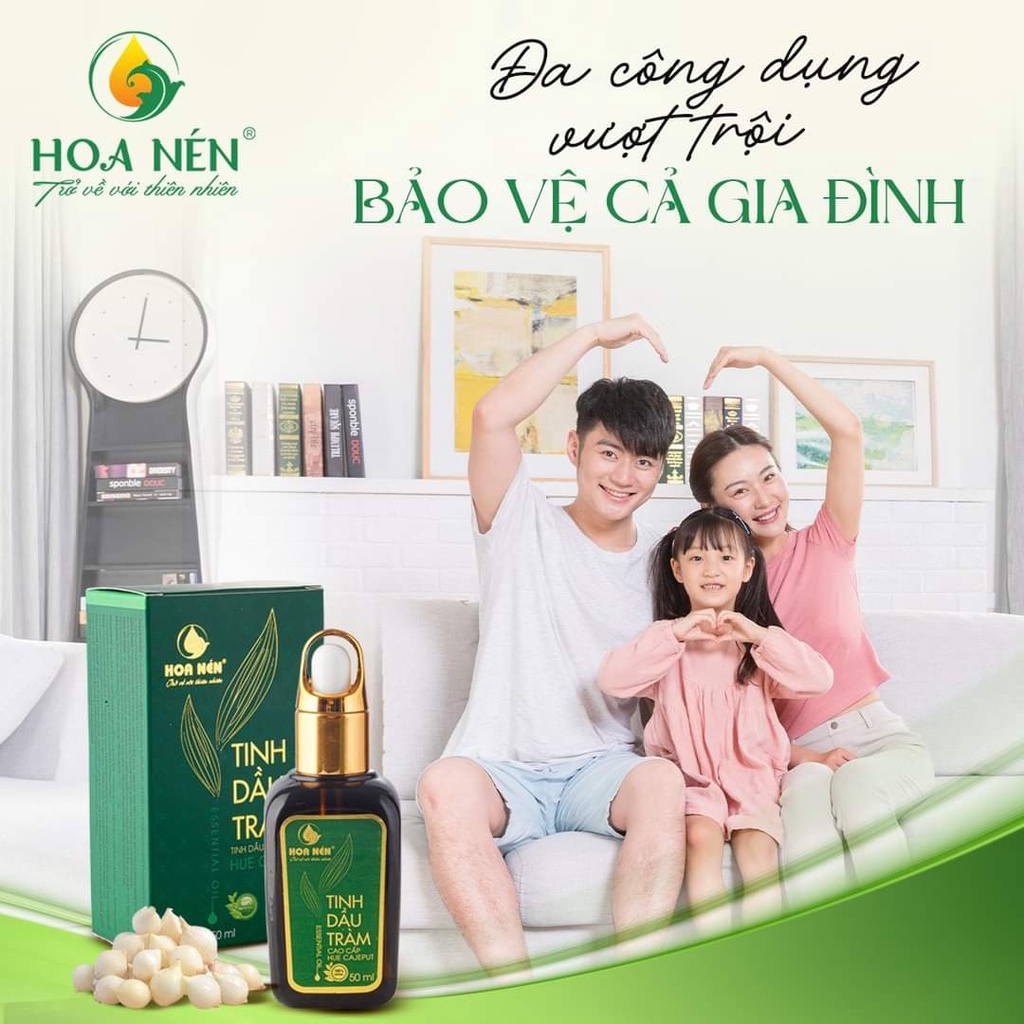 Tinh dầu tràm nguyên chất Hoa Nén - Dòng sản phẩm cao cấp 10ml/25ml/50ml - Đạt tiêu chuẩn VIETGAP
