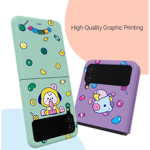 Bao da điện thoại in hình BT21 cho Samsung Galaxy Z FLIP 4 / Z FLIP4 5G