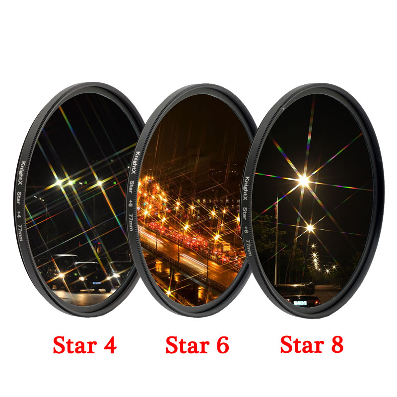 Kính lọc hiệu ứng ngôi sao 4 6 8 điểm 49mm 52mm 55mm 58mm 62mm 67mm 72mm 77mm