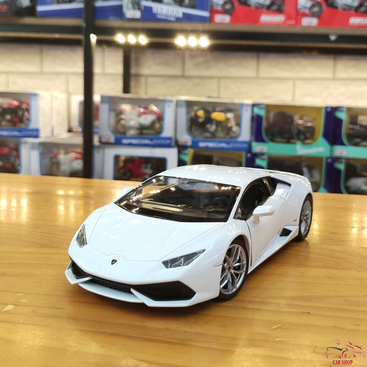 Mô hình xe hợp kim Lamborghini-Huracan LP610 tỉ lệ 1:24 màu trắng