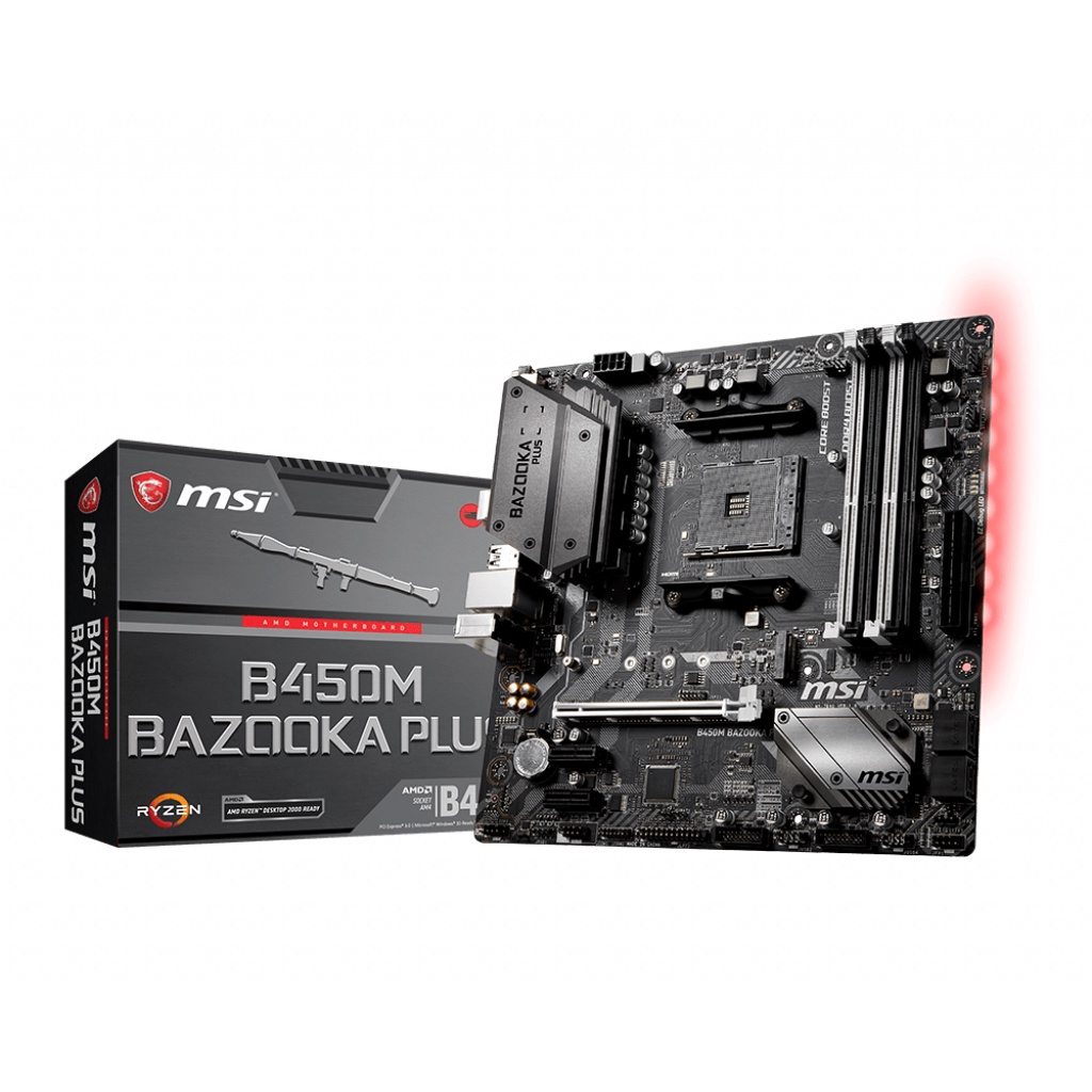 Chặn main MSI B450M BAZOOKA PLUS dùng nắp sau thùng máy