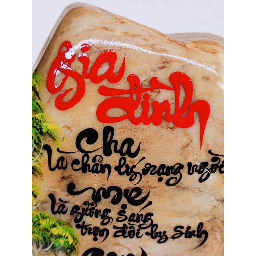 Thư pháp trên đá đa sắc 💯% tự nhiên.﻿, viết chữ thư pháp theo yêu cầu của khách hàng