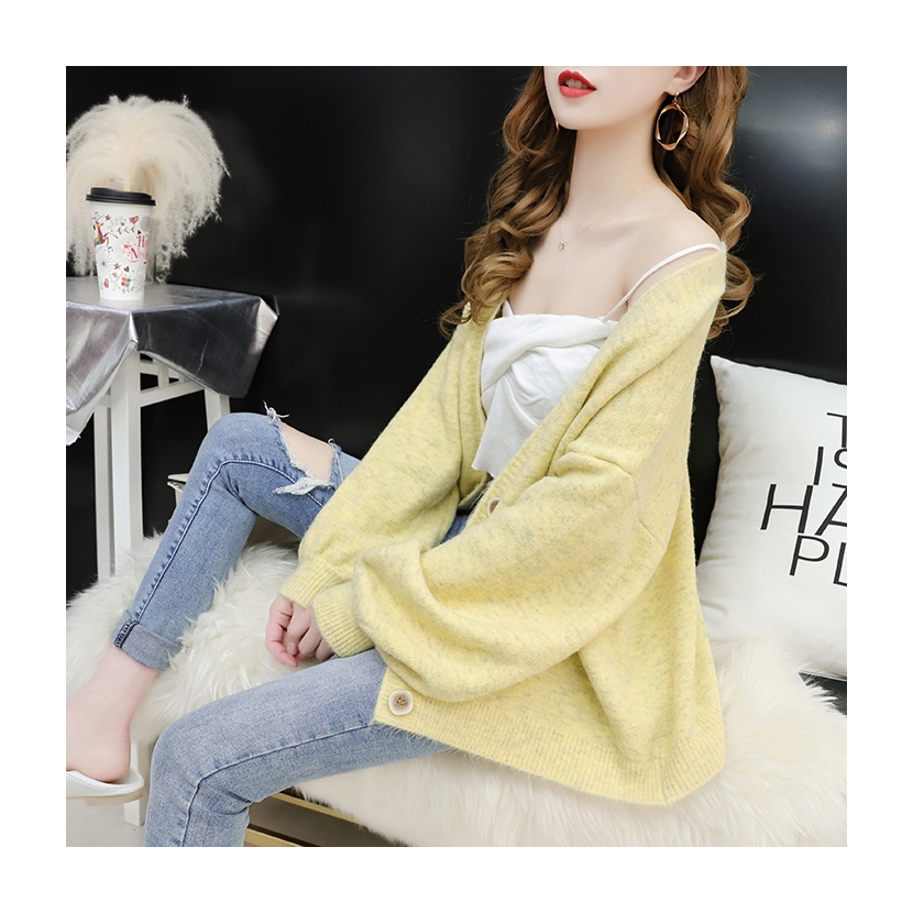 Áo Khoác Len Cardigan Ngắn Dáng Rộng Kiểu Hàn Quốc Thời Trang Mùa Thu Cho Nữ | BigBuy360 - bigbuy360.vn