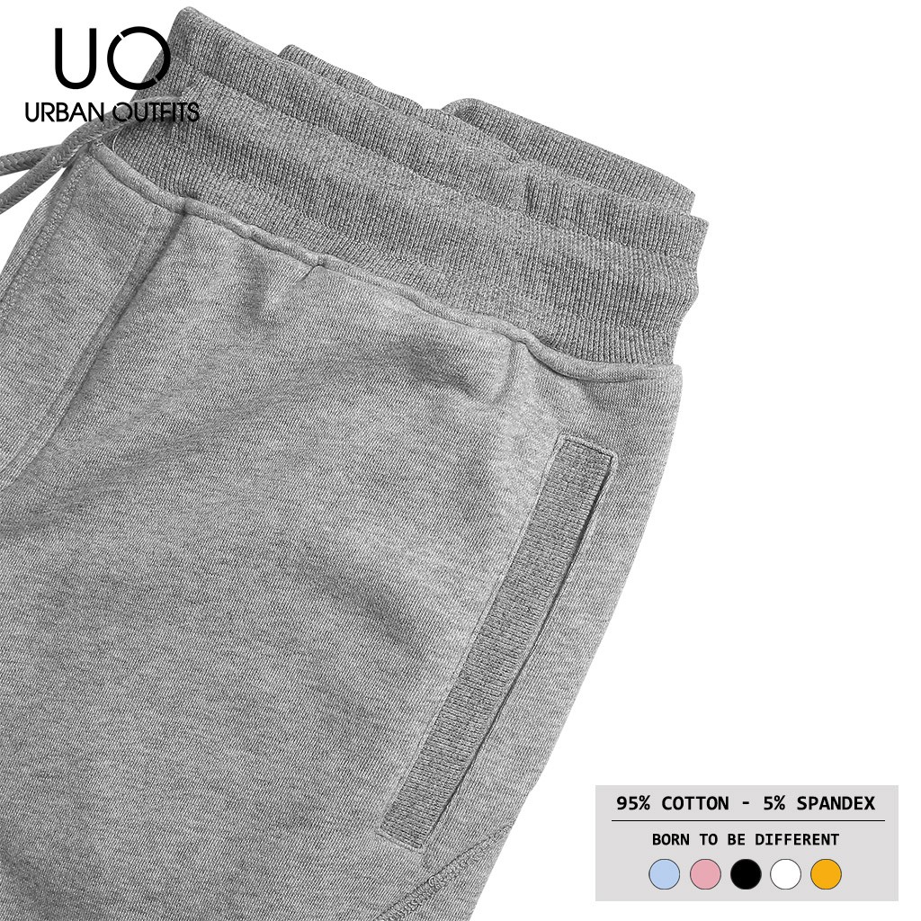 Quần Short Nam Nữ Lưng Thun URBAN OUTFITS In Sườn Xéo QSR02 Ống Suông Hàn Quốc Cotton Nỉ | BigBuy360 - bigbuy360.vn