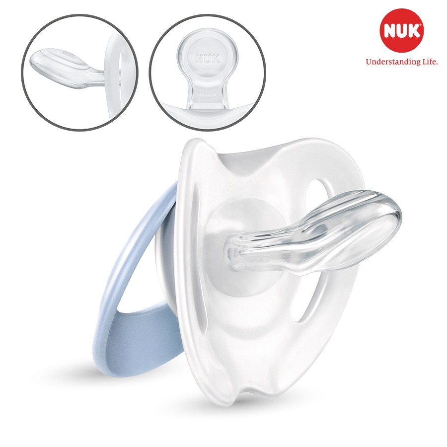 Bộ 2 ti giả NUK Genius silicone sắc màu 0-6M và 6-18M