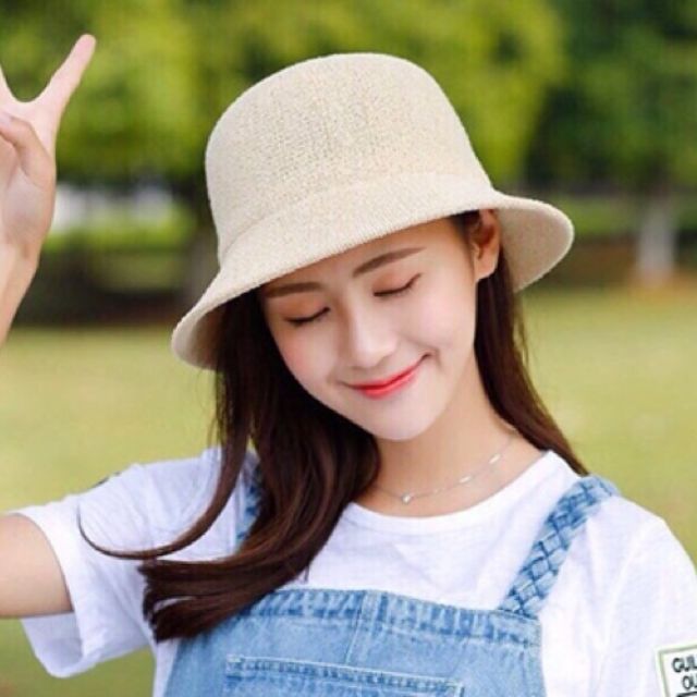 mũ cói nữ phong cách hàn quốc cực hót