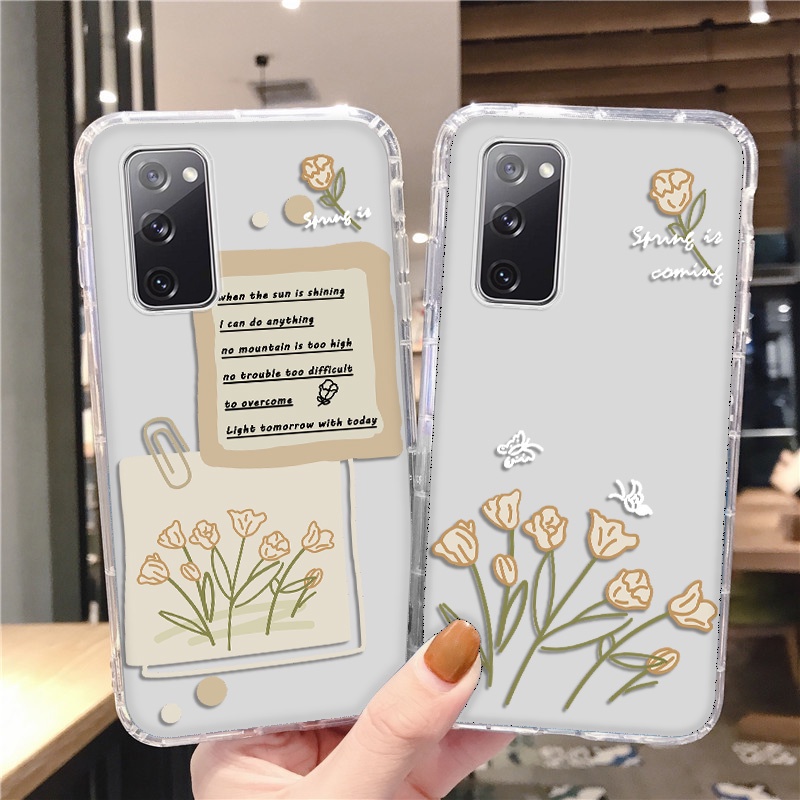 Ốp Điện Thoại Mềm Trong Suốt In Hình Hoa Cho Samsung S10 S10 Plus S20 FE S22 Plus S22 Pro S22 Ultra Samsung S30 Plus S21 Plus S30 Ultra S21 Ultra