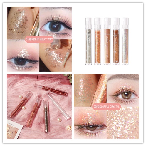 Phấn Mắt Dạng Lỏng Qibest 5 Màu Tùy Chọn Nhanh Khô Tiện Dụng Cho Người Mới Bắt Đầu