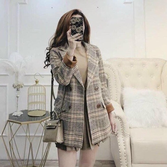 Áo khoác dạ nữ 6 cúc dáng dài, dạ ép măng tô hàng quảng châu bao chất lượng /thoitrangsvtn