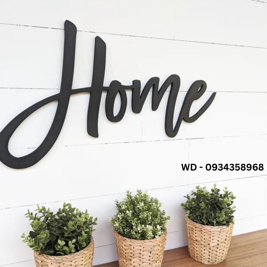 Chữ Gỗ Nổi dán tường trang phòng shop, Bảng chữ cái cho bé