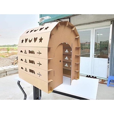 Nhà Bìa Carton Cho Bé Tự Lắp Ráp - An Toàn Chắc Chắn Chịu Lực Cao -- BK Shop