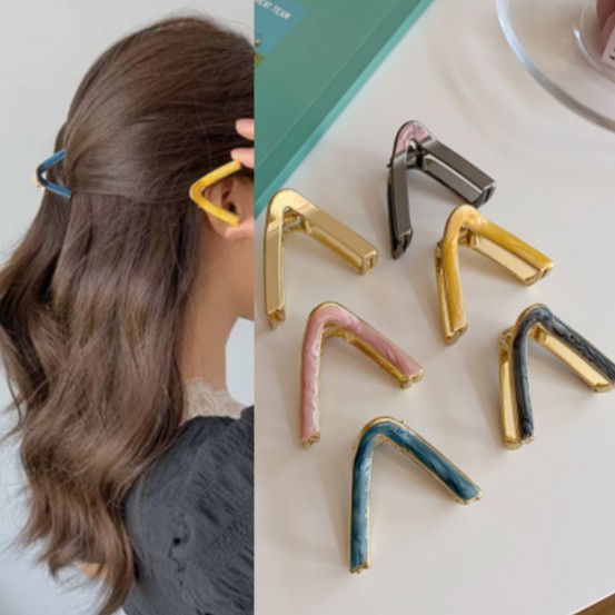 Kẹp Tóc Kim Loại Hình Tam Giác Phong Cách Hàn Quốc KF0821
