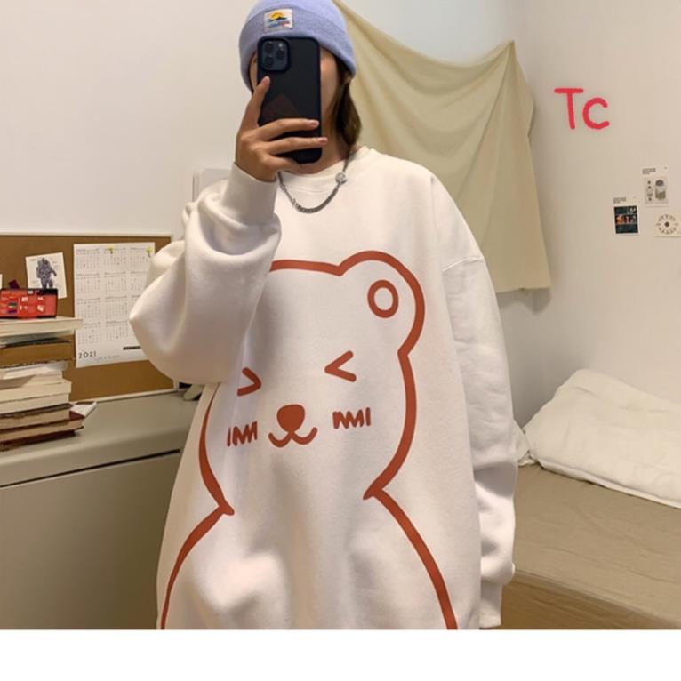 Áo nỉ dài tay Sweater gấu to TC
