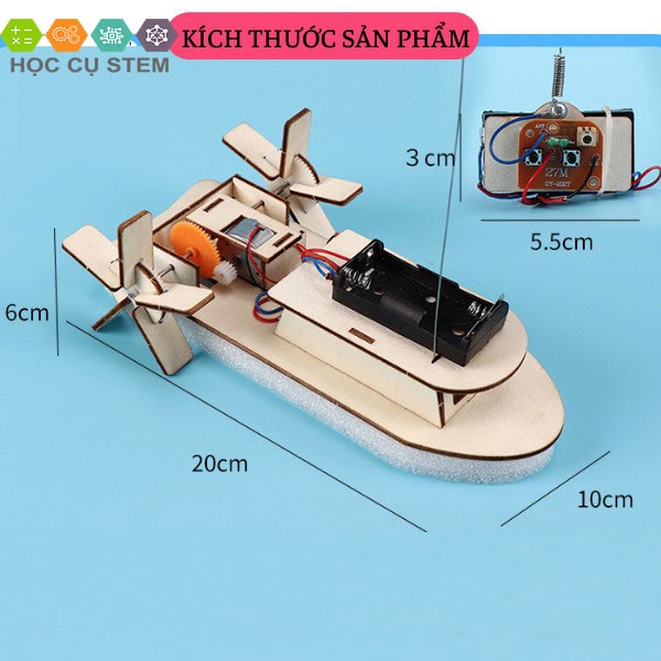 Đồ Chơi Khoa Học Giáo Dục STEAM Tự Làm Tàu Thủy Chạy Dưới Nước Bằng Gỗ Cho Bé