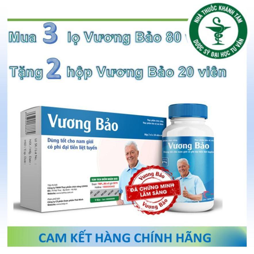 ! ! [COMBO] 3 Lọ + 2 Hộp Vương Bảo (Đã cào tem) - Phì đại tuyến tiền liệt