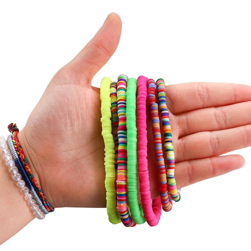 Bộ hạt đĩa tròn dẹt xâu chuỗi 15inch dành cho làm đồ trang sức vòng đeo tay DIY