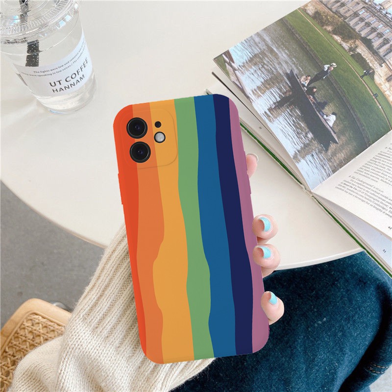 Ốp điện thoại tpu màu cầu vồng cho IPhone 11 Pro Max XS Max XR X/XS 66S 7 8 8+ SE 2020
