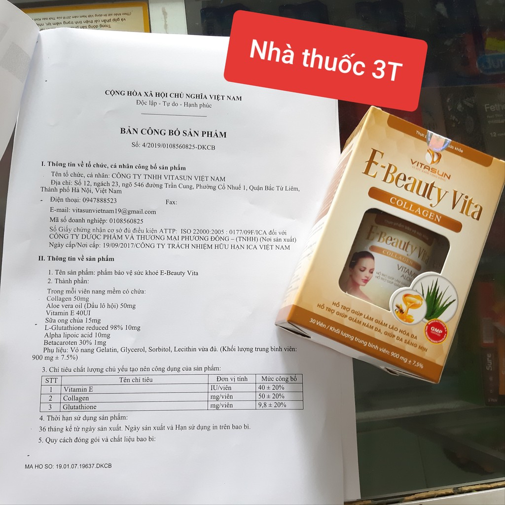 E-Beauty Vita Collagen - Giảm lão hóa da, nám da, sạm da, nhăn da. Giúp làn da sáng mịn. | Thế Giới Skin Care
