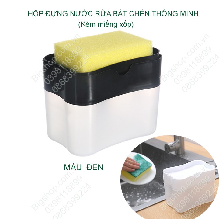 Hộp đựng nước rửa chén bát thông minh kèm miếng xốp