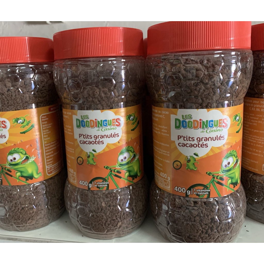 Socola Dạng Hạt Nhỏ Casino 800g Nhập Khẩu - Casino Les Doodingues P'tits Granulés Cacaotés 7 vitamines at Calcium